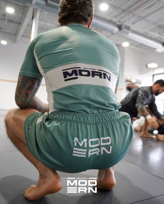 Glitch-Green Back Rashgaurd